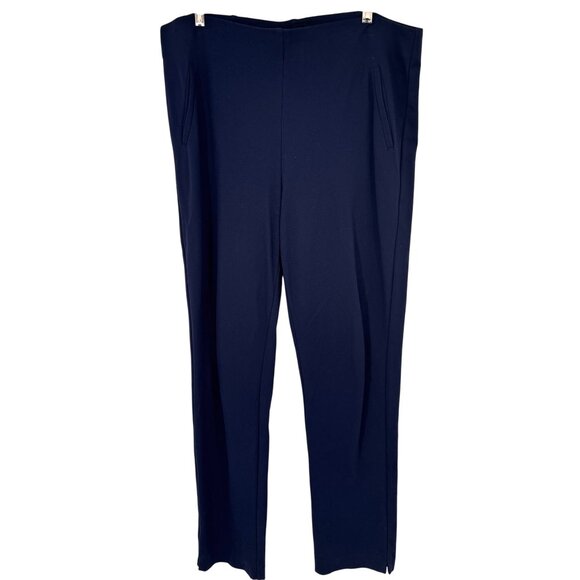Chicos 3 Womens Navy Blue Straight Leg Pants ponte knit size XL - Picture 1 of 12